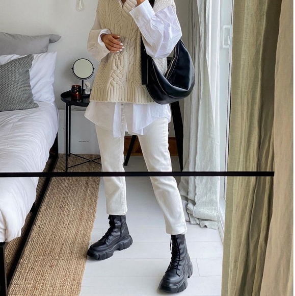 NWT ZARA | Lug Sole Combat Laced Leather Boots - Picture 7 of 16